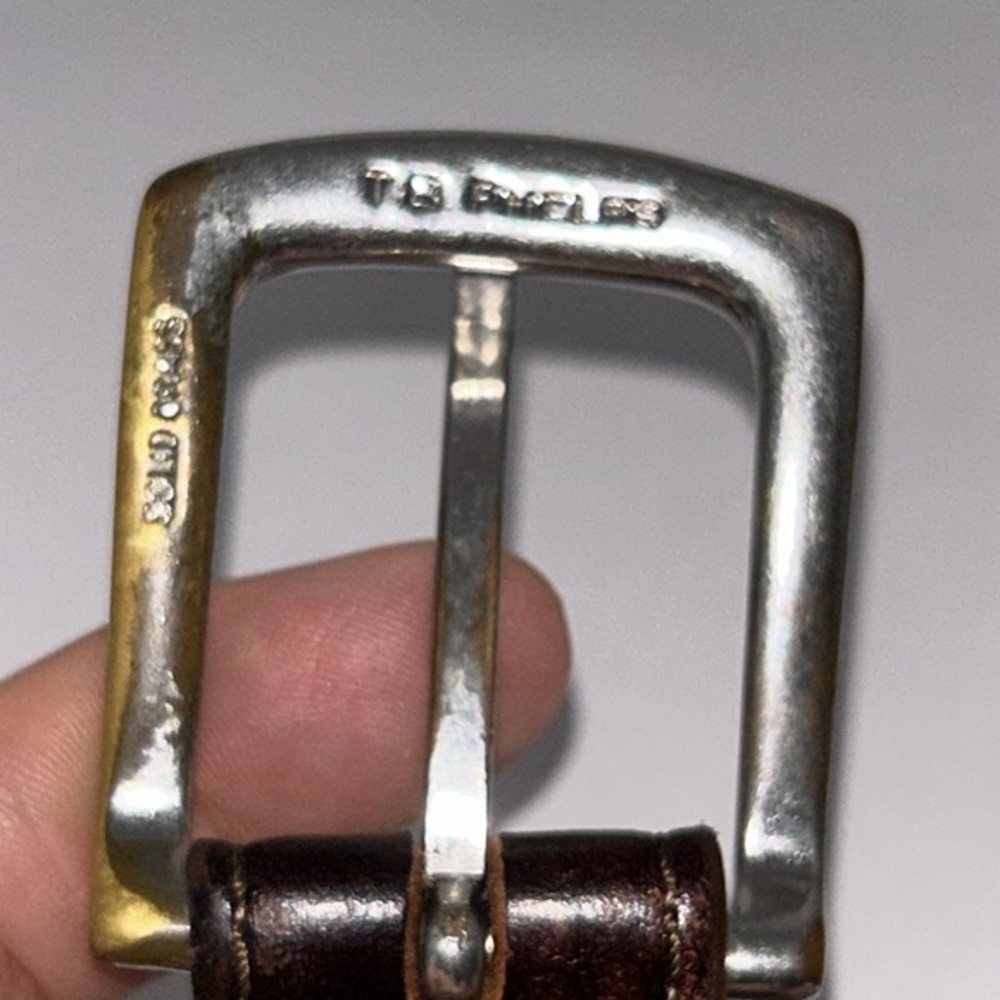 T.B Phelps Pebbles Leather Brown Belt - Picture 12 of 12